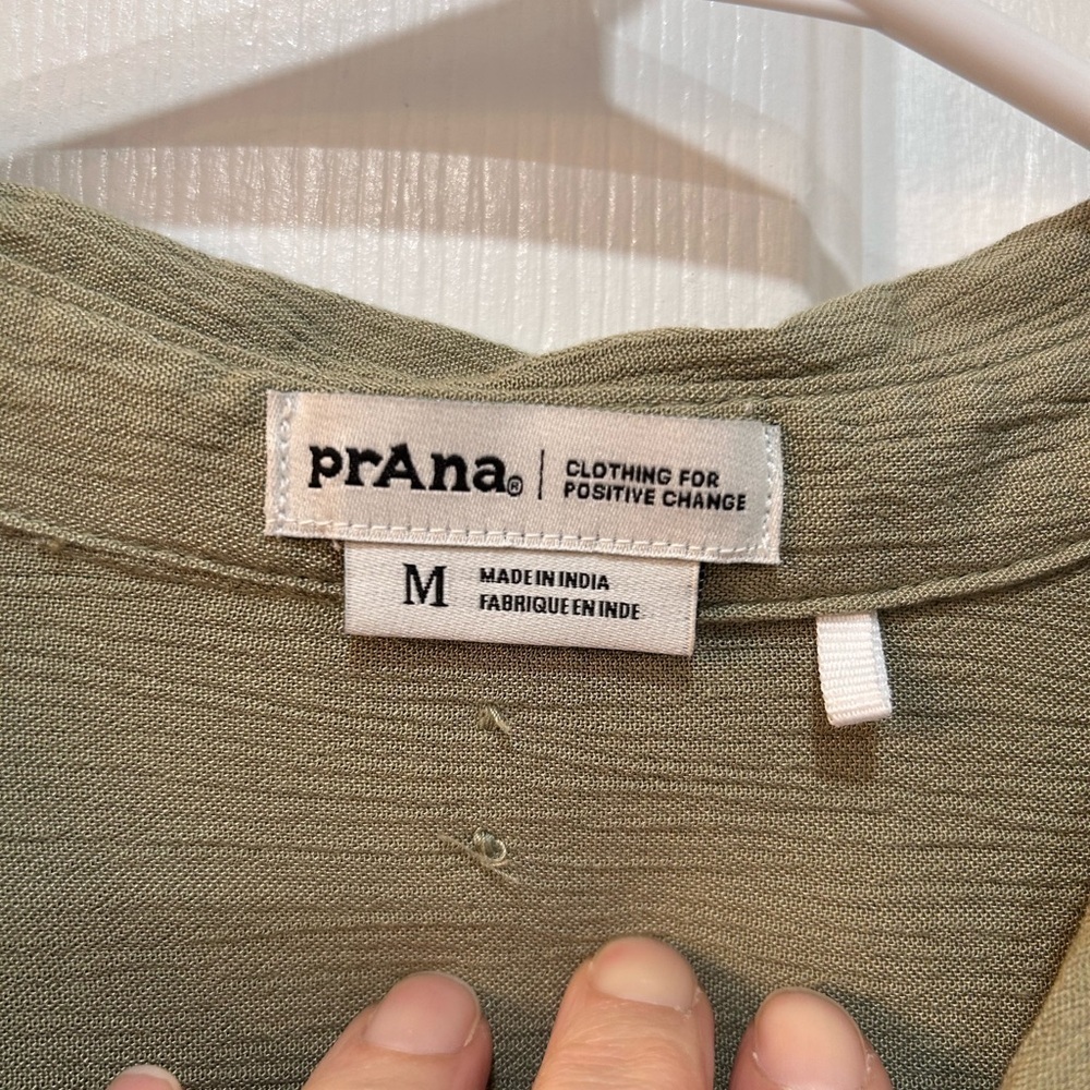 prAna Women's Fernie Shirt Swim Cover-Up In Sweet Agave/Green Size M Gauzy Beach - Picture 3 of 9